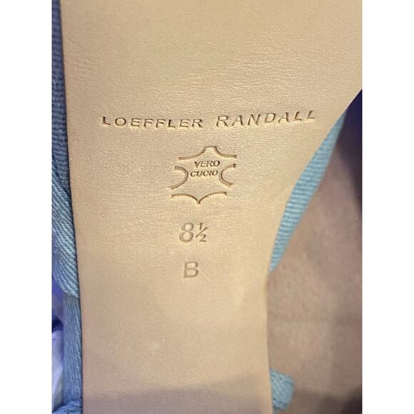 Loeffler Randall Roz-Den Knotted Platform Sandals Block Heel Light Denim 8.5B - Picture 12 of 15